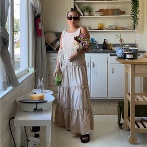 Maxi Tiered Dress Tan